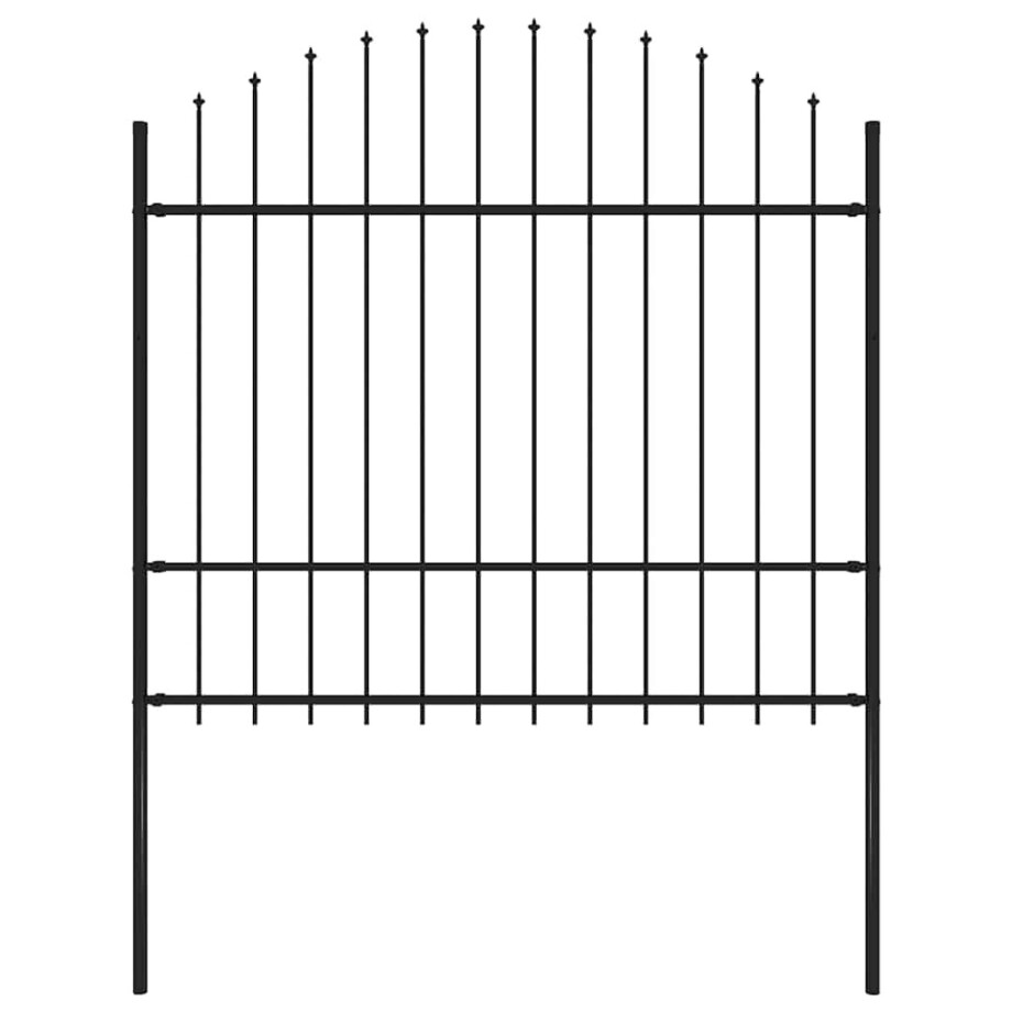 vidaXL Tuinhek met speerpunt staal 181x175 cm zwart vidaXL Tuinhek met speerpunt staal 181x175 cm zwart afbeelding 1