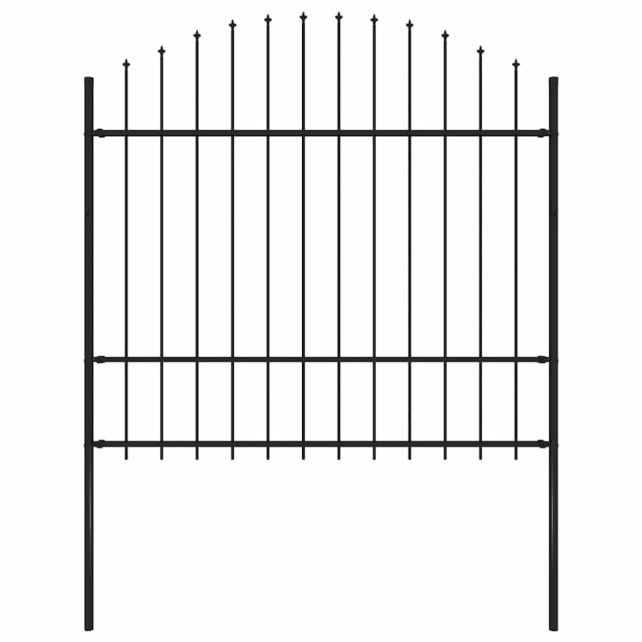 vidaXL Tuinhek met speerpunt staal 170x175 cm zwart vidaXL Tuinhek met speerpunt staal 170x175 cm zwart afbeelding 1