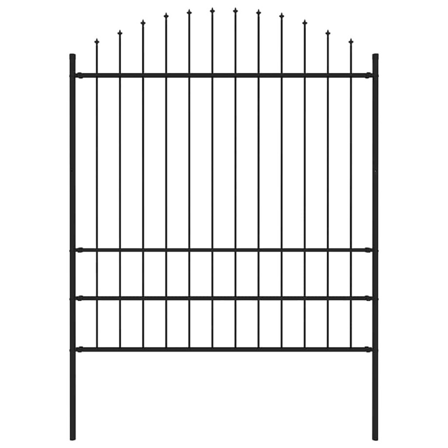 vidaXL Tuinhek met speerpunt staal 181x200 cm zwart afbeelding 1