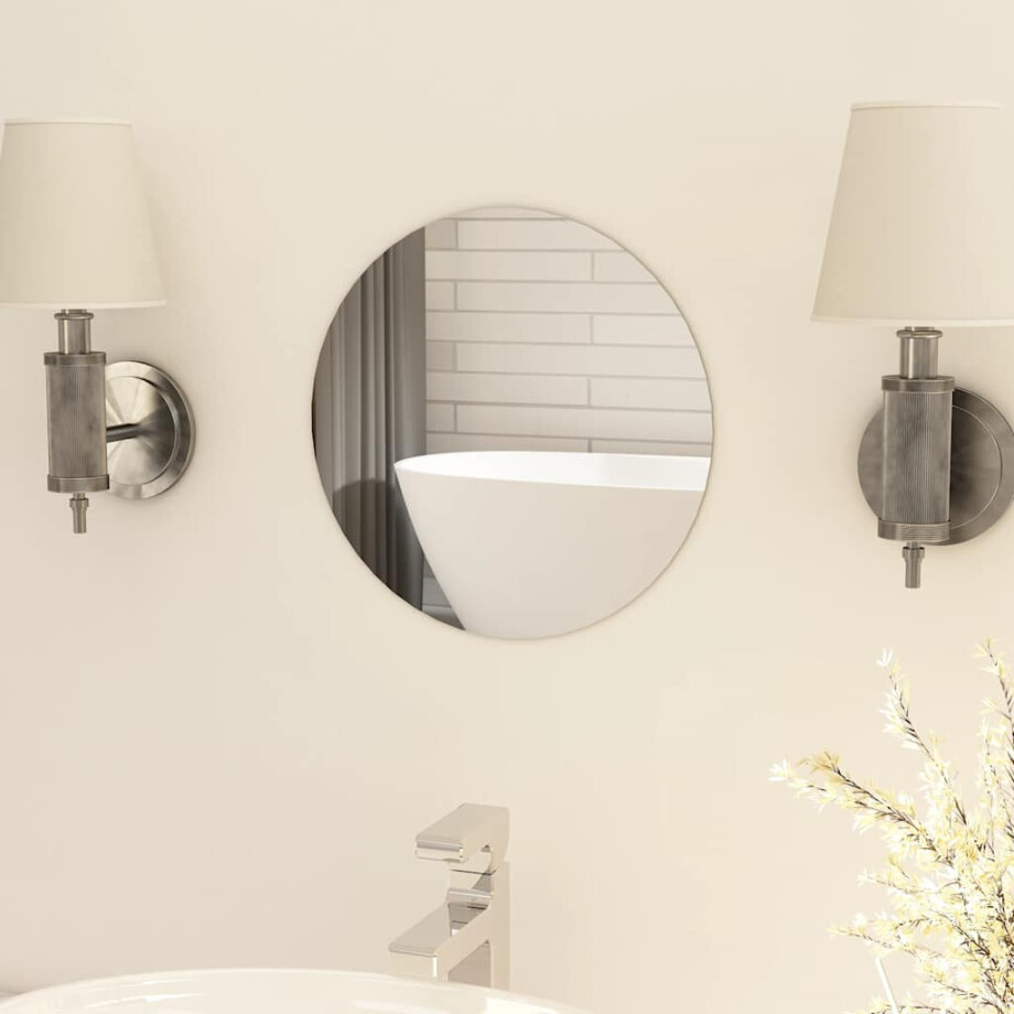 vidaXL Spiegel rond frameloos 30 cm glas afbeelding 1