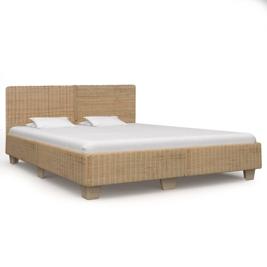 vidaXL Bedframe handgeweven echt rattan 180x200 cm afbeelding 1