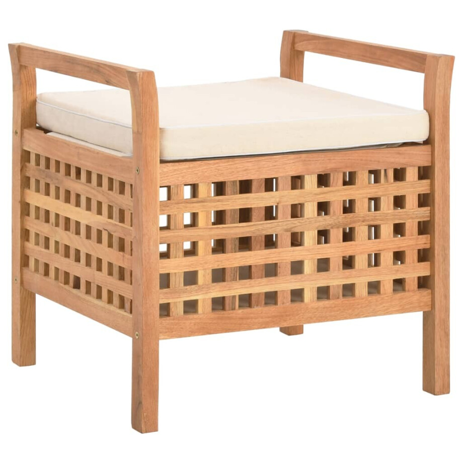 vidaXL Opbergbankje 49x48x49 cm massief walnotenhout vidaXL Opbergbankje 49x48x49 cm massief walnotenhout afbeelding 1