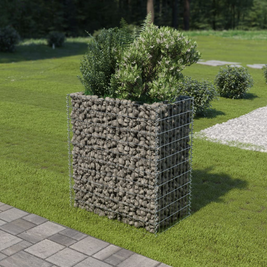 vidaXL Gabion plantenbak verhoogd 90x50x100 cm gegalvaniseerd staal afbeelding 1