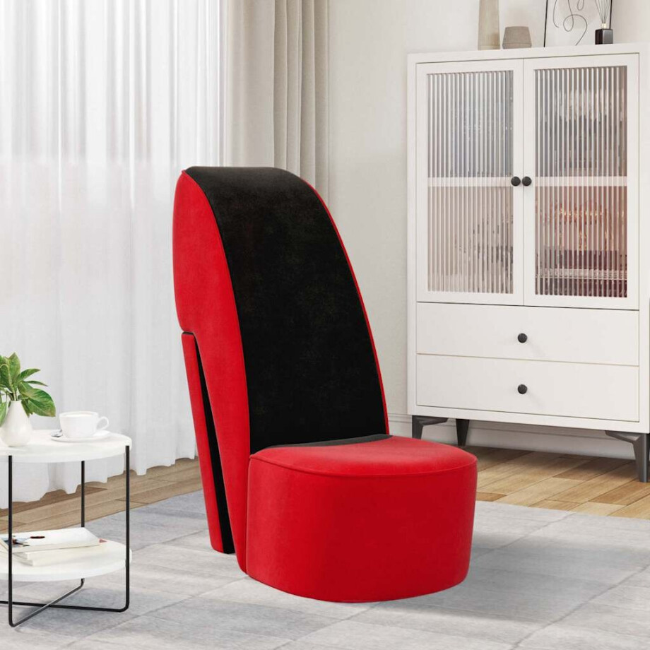 vidaXL Hakstoel fluweel rood vidaXL Hakstoel fluweel rood afbeelding 1