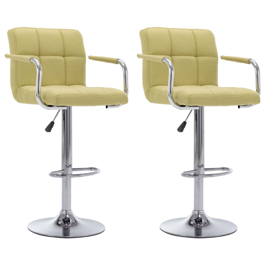 vidaXL Barstoelen 2 st stof groen afbeelding 1