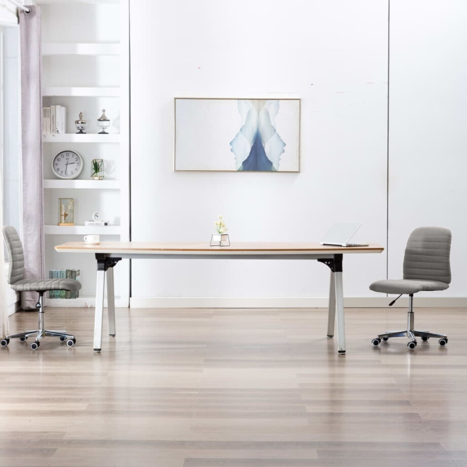 vidaXL Eetkamerstoelen 2 st stof lichtgrijs vidaXL Eetkamerstoelen 2 st stof lichtgrijs afbeelding 1