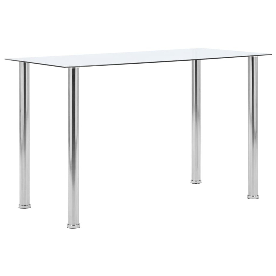 vidaXL Eettafel 120x60x75 cm gehard glas transparant vidaXL Eettafel 120x60x75 cm gehard glas transparant afbeelding 1