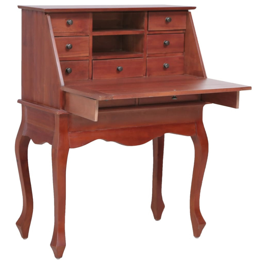 vidaXL Secretaire 78x42x103 cm massief mahoniehout bruin afbeelding 1