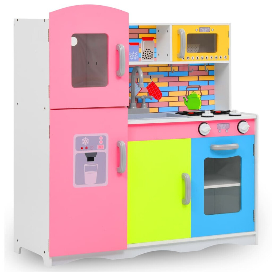 vidaXL Kinderspeelkeuken 80x30x85 cm MDF meerkleurig afbeelding 1