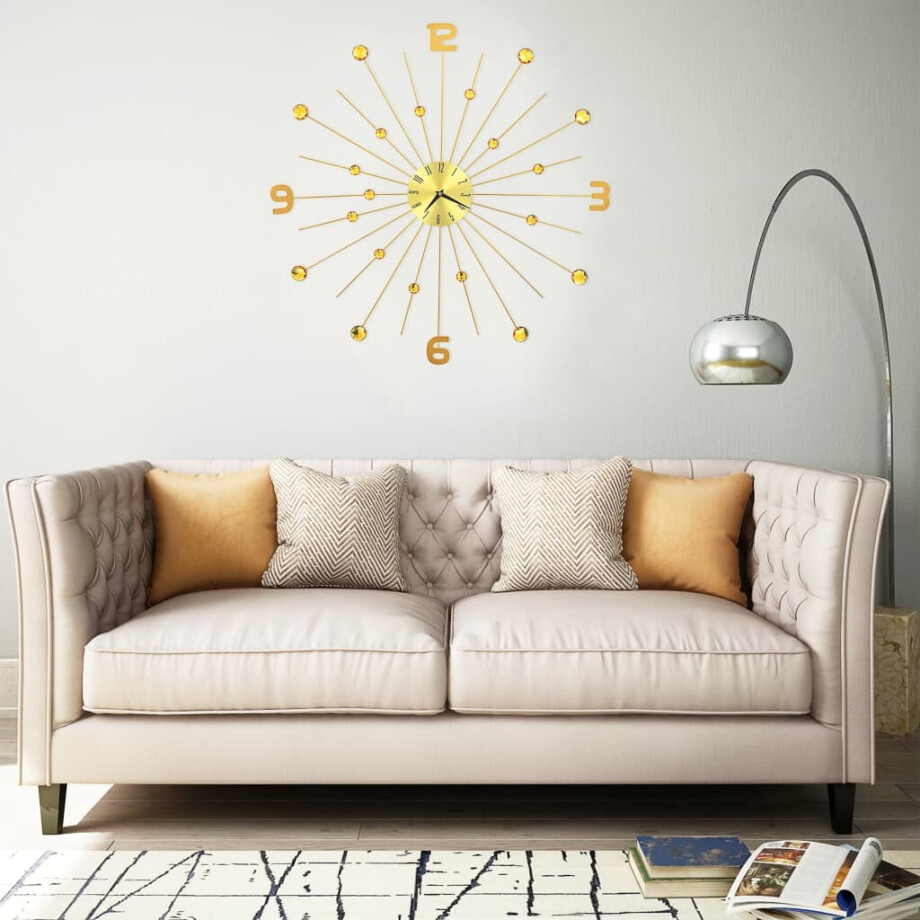 vidaXL Wandklok 70 cm metaal goudkleurig afbeelding 1