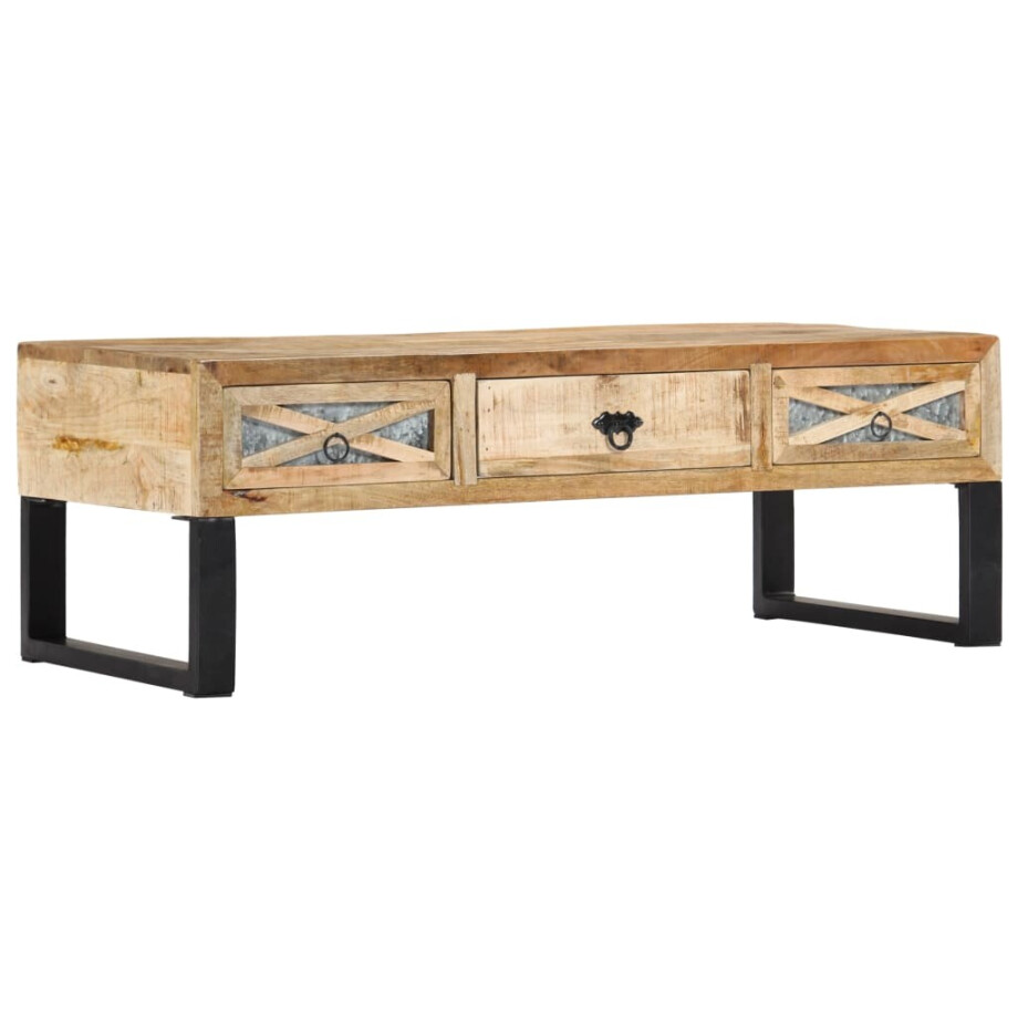 vidaXL Salontafel 110x50x38 cm massief mangohout vidaXL Salontafel 110x50x38 cm massief mangohout afbeelding 1