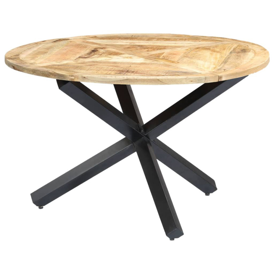 vidaXL Eettafel rond 120x76 cm massief mangohout afbeelding 1