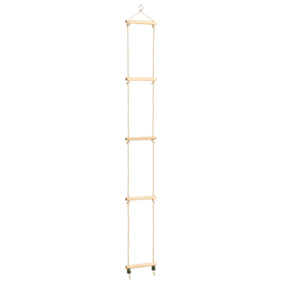 vidaXL Touwladder 30x168 cm massief hout en PE afbeelding 1