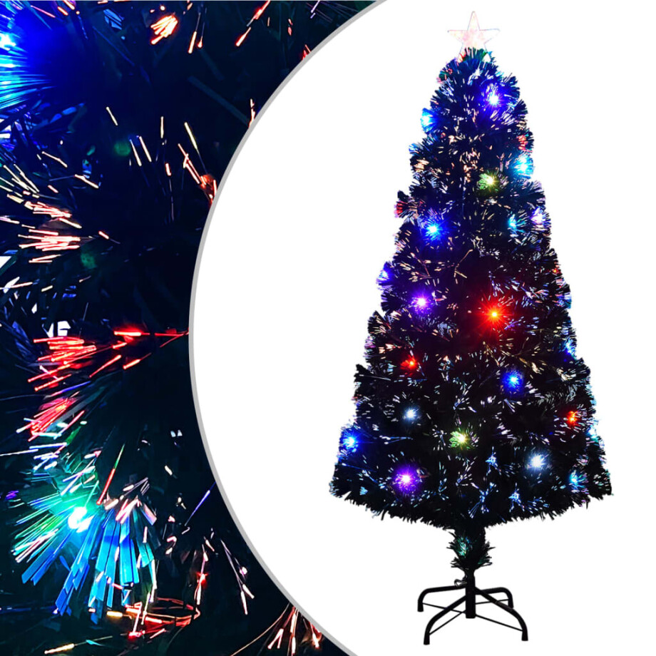 vidaXL Voorverlichte kerstboom met standaard en LED 150 cm glasvezel vidaXL Voorverlichte kerstboom met standaard en LED 150 cm glasvezel afbeelding 1