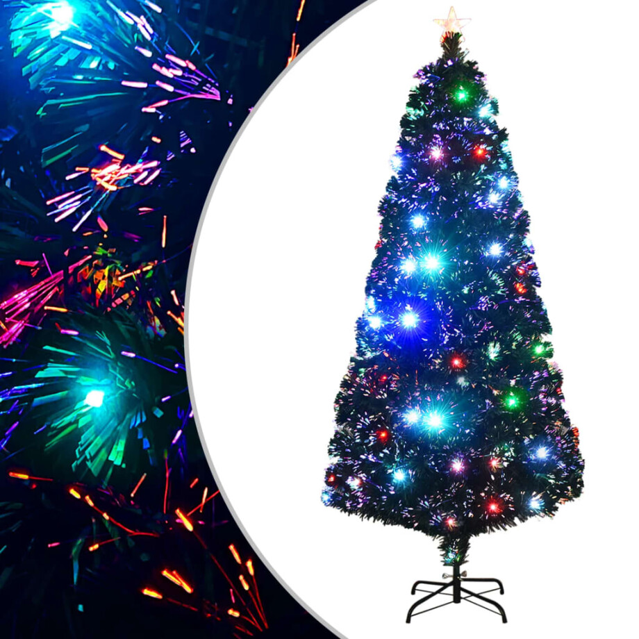vidaXL Kerstboom met LED en standaard 180 cm glasvezel afbeelding 1