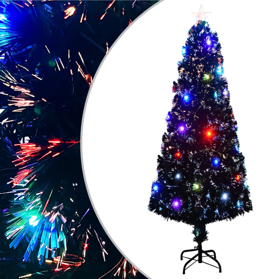 vidaXL Voorverlichte kerstboom met standaard en LED 240 cm glasvezel afbeelding 1