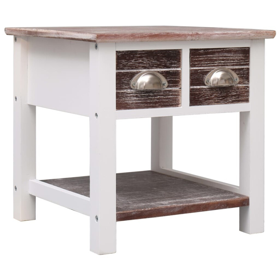 vidaXL Bijzettafel 40x40x40 cm paulowniahout bruin afbeelding 1
