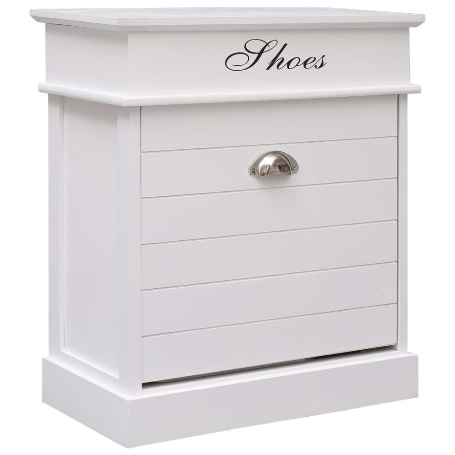 vidaXL Schoenenkast 50x28x58 cm paulowniahout wit afbeelding 1