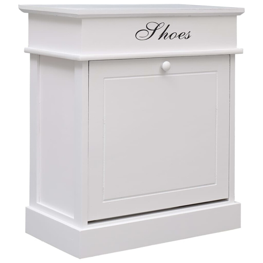 vidaXL Schoenenkast 50x28x58 cm paulowniahout wit vidaXL Schoenenkast 50x28x58 cm paulowniahout wit afbeelding 1