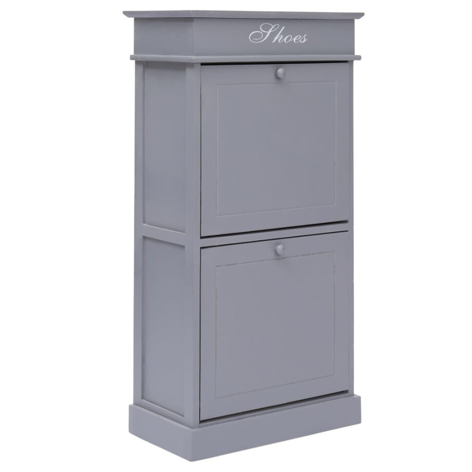 vidaXL Schoenenkast 50x28x98 cm paulowniahout grijs afbeelding 1
