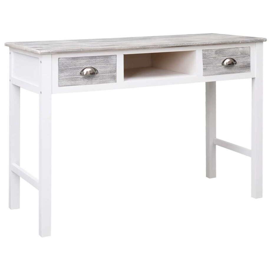 vidaXL Schrijftafel 110x45x76 cm hout grijs vidaXL Schrijftafel 110x45x76 cm hout grijs afbeelding 1