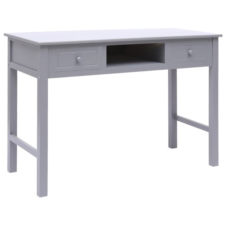 vidaXL Schrijftafel 110x45x76 cm hout grijs afbeelding 1