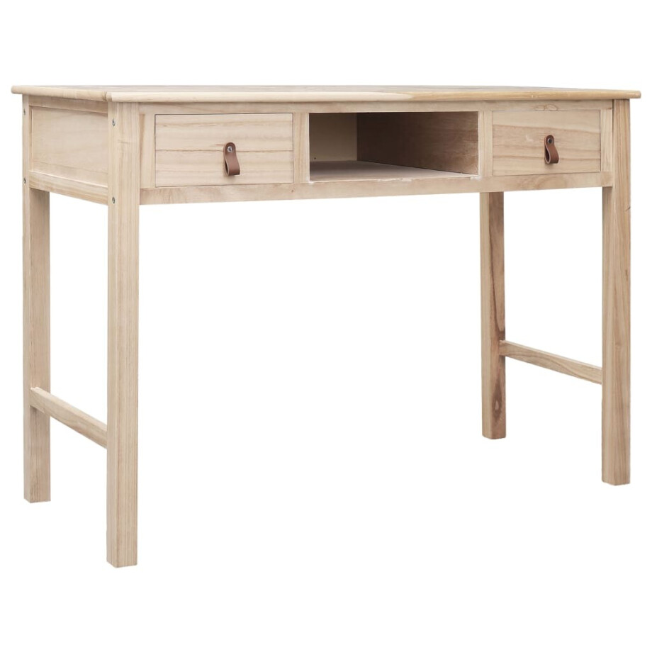 vidaXL Schrijftafel 110x45x76 cm hout naturel vidaXL Schrijftafel 110x45x76 cm hout naturel afbeelding 1
