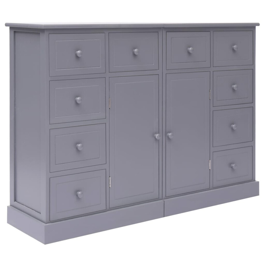 vidaXL Dressoir met 10 lades 113x30x79 cm hout grijs vidaXL Dressoir met 10 lades 113x30x79 cm hout grijs afbeelding 1