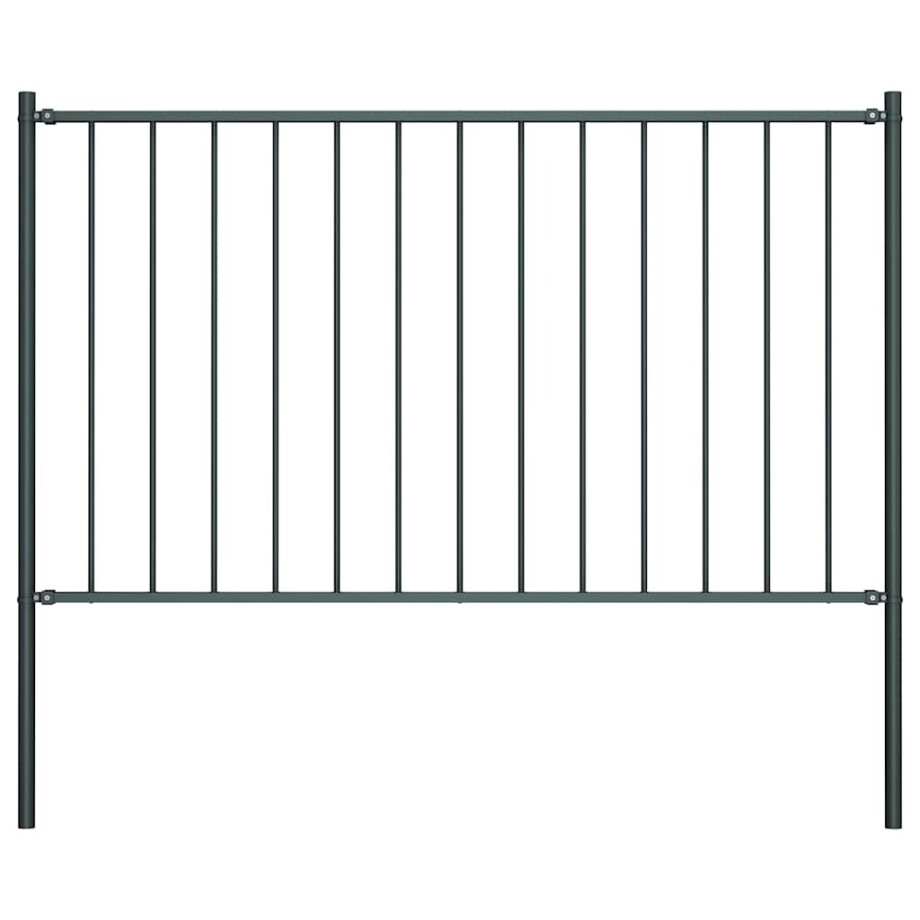 vidaXL Schuttingpaneel met palen gepoedercoat staal 1,81x0,75 m antraciet afbeelding 1