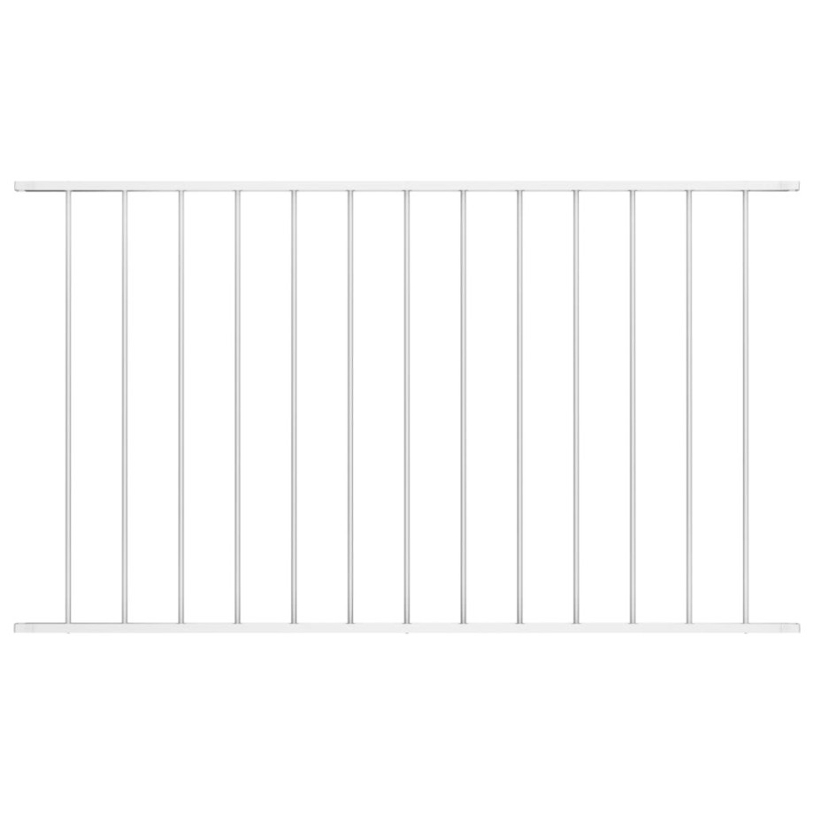 vidaXL Hekpaneel 1,7x0,75 m gepoedercoat staal wit afbeelding 1