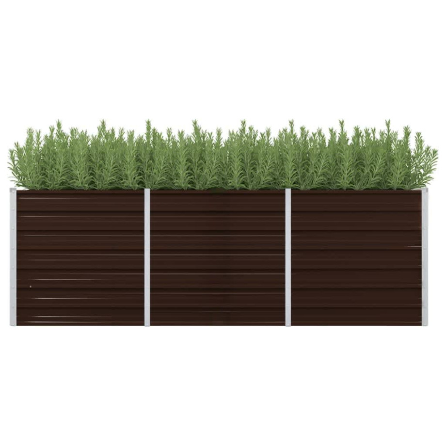 vidaXL Plantenbak verhoogd 240x80x77 cm gegalvaniseerd staal bruin afbeelding 1