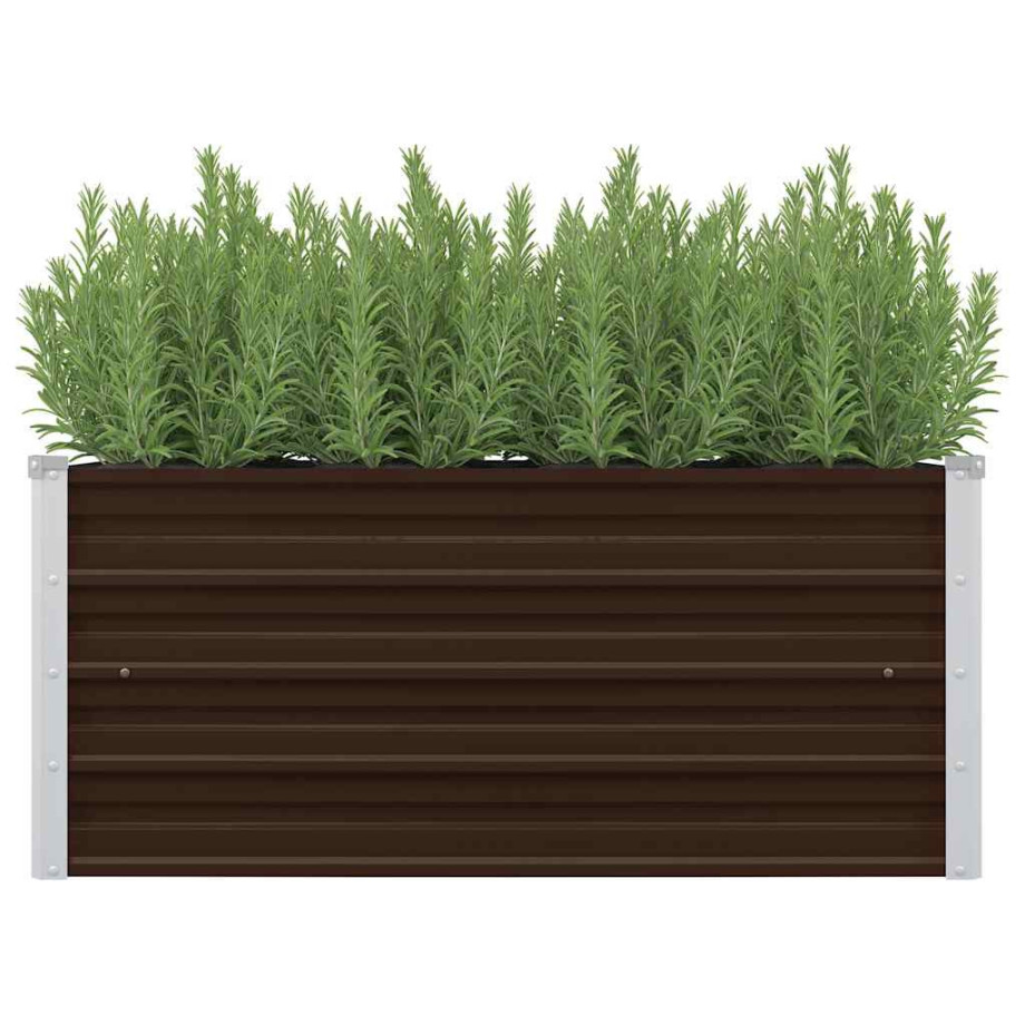 vidaXL Plantenbak verhoogd 100x40x45 cm gegalvaniseerd staal bruin afbeelding 1