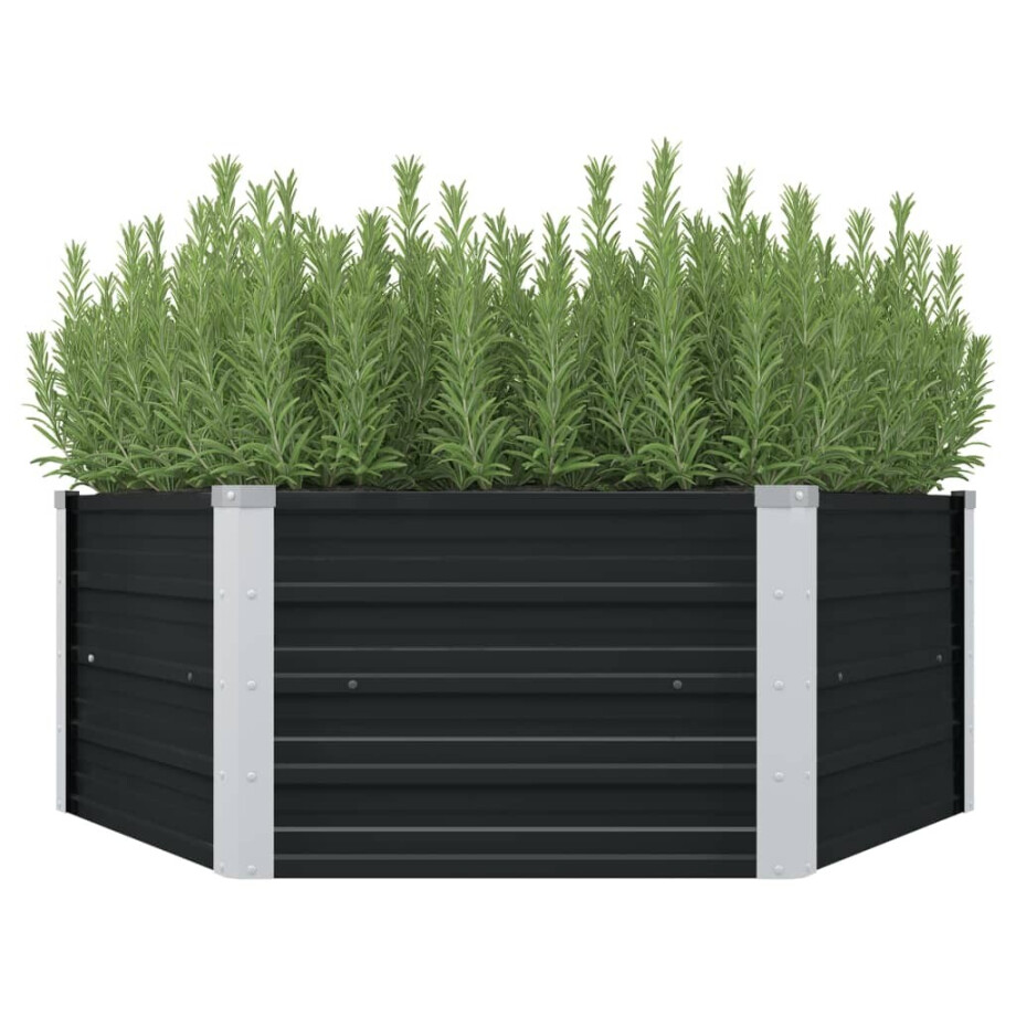vidaXL Plantenbak verhoogd 129x129x45cm gegalvaniseerd staal antraciet afbeelding 1