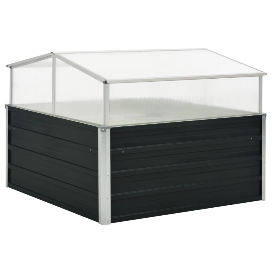 vidaXL Tuinkas 100x100x77 cm gegalvaniseerd staal antraciet afbeelding 1