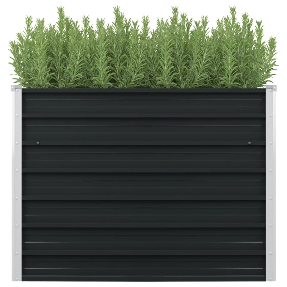 vidaXL Plantenbak verhoogd 100x100x77cm gegalvaniseerd staal antraciet afbeelding 1