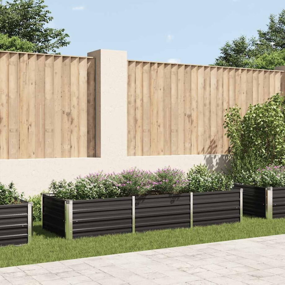 vidaXL Plantenbak verhoogd 240x80x45 cm gegalvaniseerd staal antraciet vidaXL Plantenbak verhoogd 240x80x45 cm gegalvaniseerd staal antraciet afbeelding 1