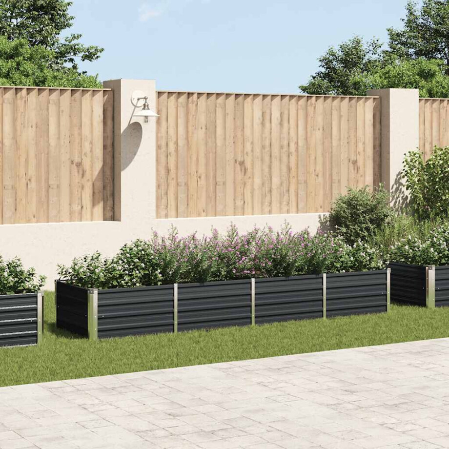 vidaXL Plantenbak verhoogd 320x80x45 cm gegalvaniseerd staal antraciet vidaXL Plantenbak verhoogd 320x80x45 cm gegalvaniseerd staal antraciet afbeelding 1