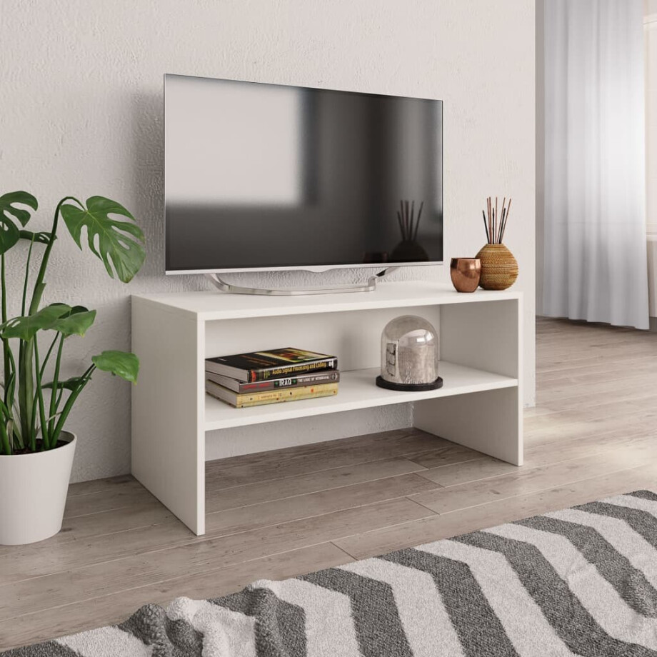 vidaXL Tv-meubel 80x40x40 cm bewerkt hout wit vidaXL Tv-meubel 80x40x40 cm bewerkt hout wit afbeelding 1