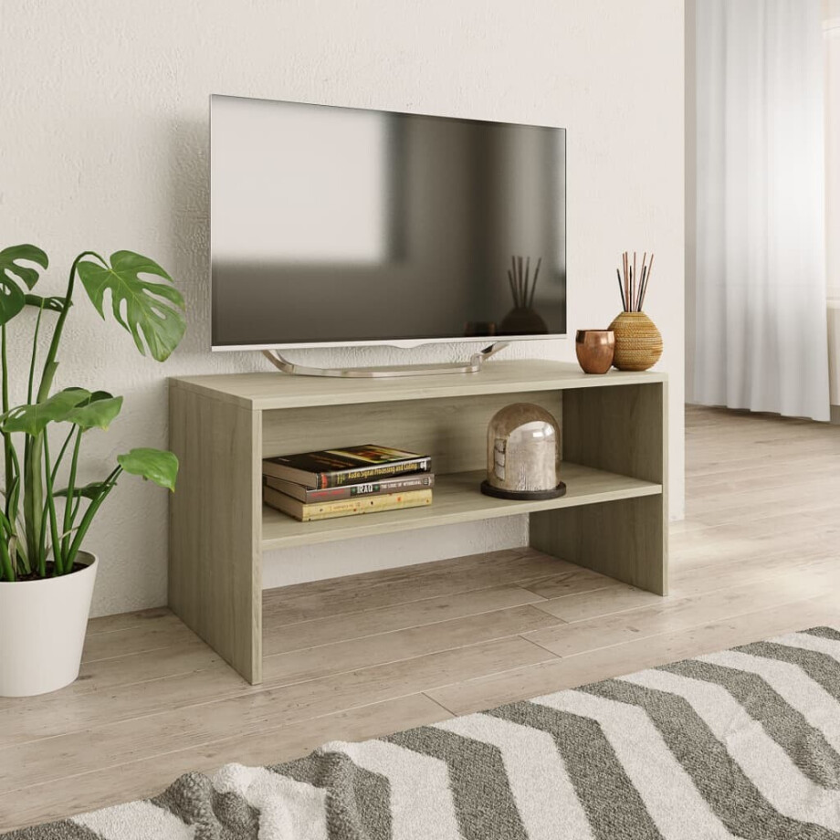 vidaXL Tv-meubel 80x40x40 cm bewerkt hout sonoma eikenkleurig afbeelding 1