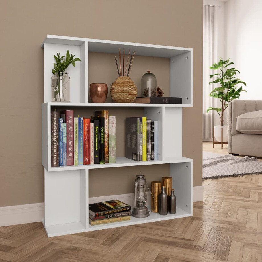 vidaXL Boekenkast/kamerscherm 80x24x96 cm bewerkt hout wit vidaXL Boekenkast/kamerscherm 80x24x96 cm bewerkt hout wit afbeelding 1