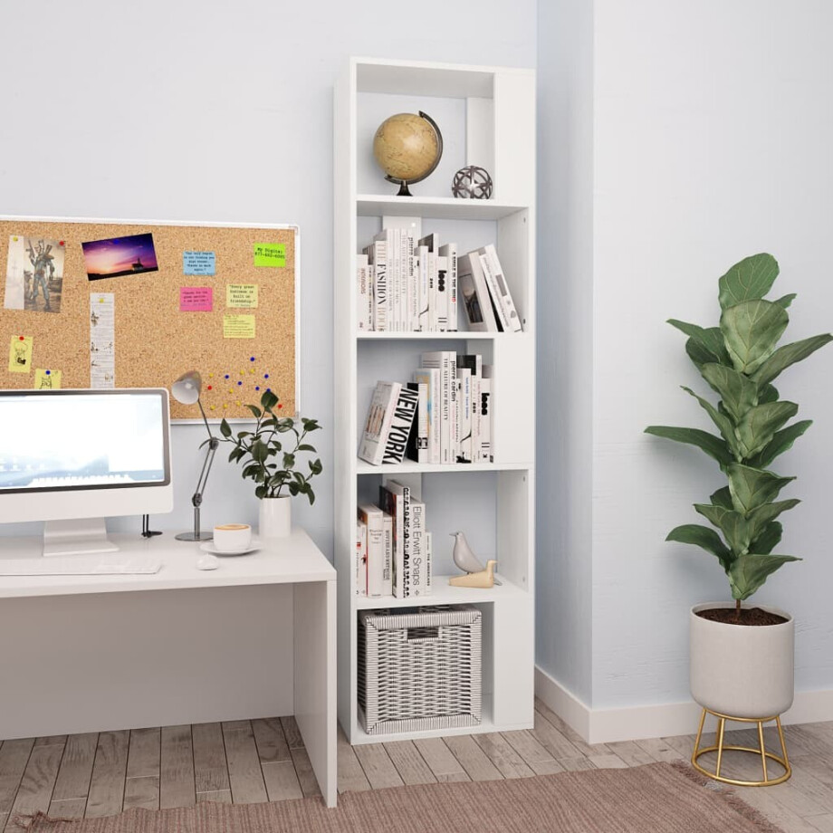 vidaXL Boekenkast/kamerscherm 45x24x159 cm bewerkt hout wit afbeelding 1