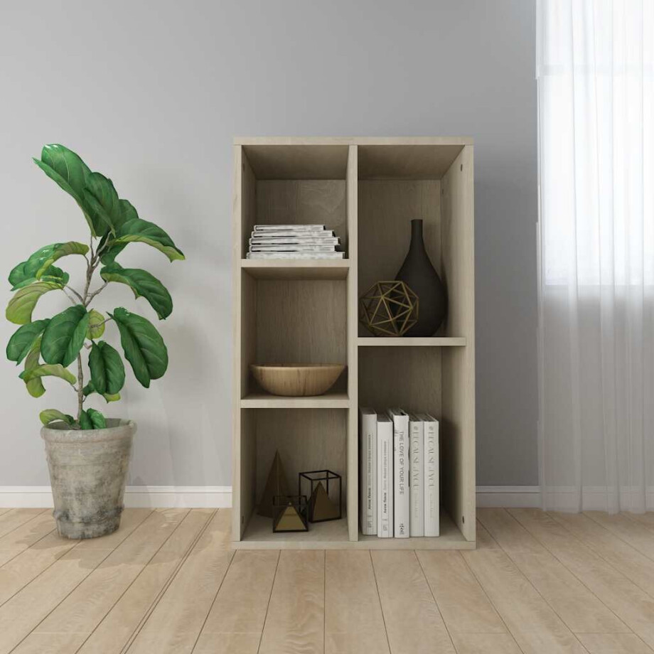 vidaXL Boekenkast/dressoir 50x25x80 cm bewerkt hout sonoma eikenkleur afbeelding 1