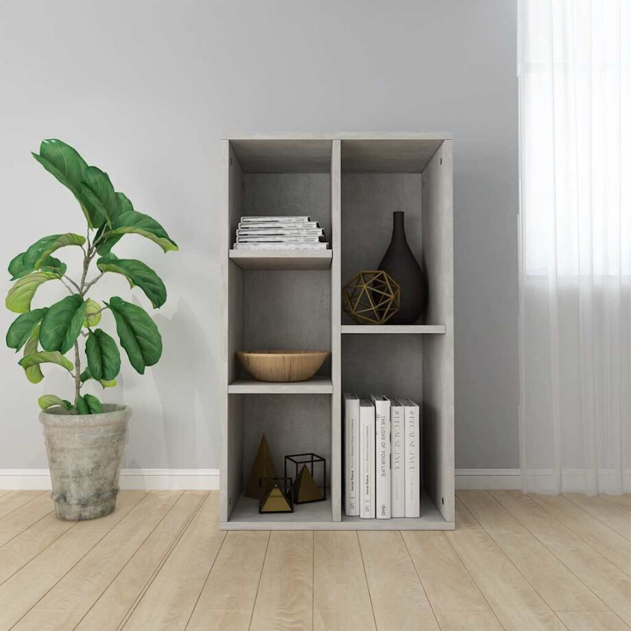 vidaXL Boekenkast/dressoir 50x25x80 cm bewerkt hout betongrijs vidaXL Boekenkast/dressoir 50x25x80 cm bewerkt hout betongrijs afbeelding 1