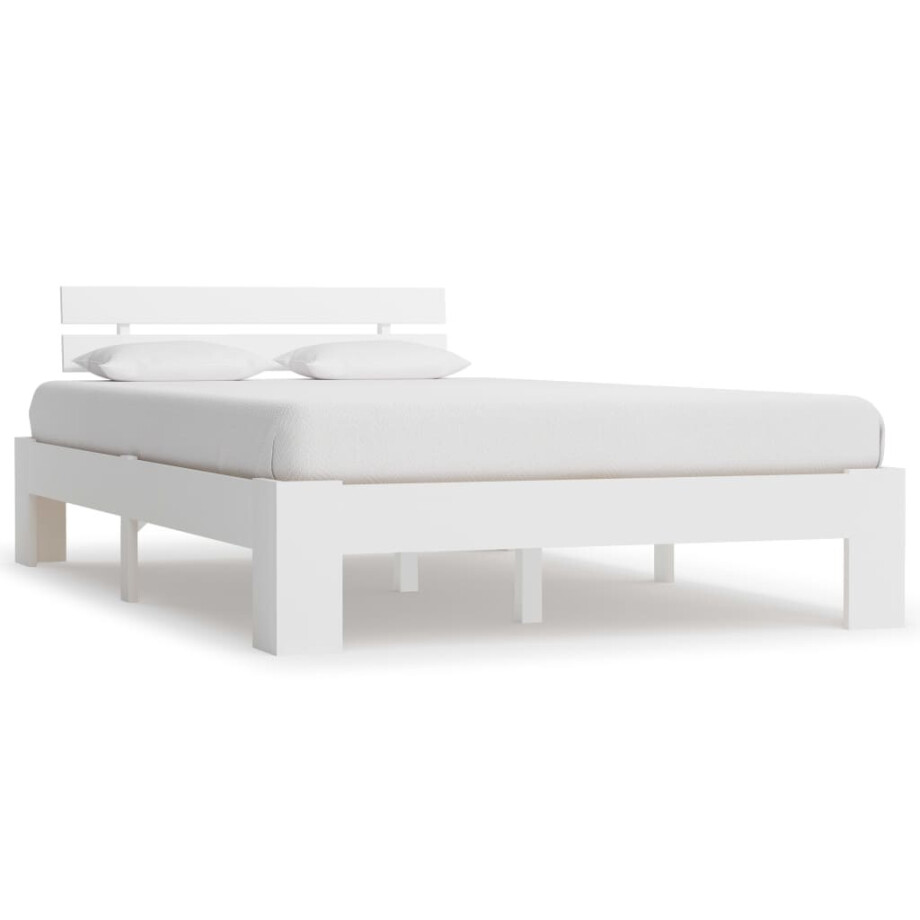 vidaXL Bedframe massief grenenhout wit 120x200 cm afbeelding 1
