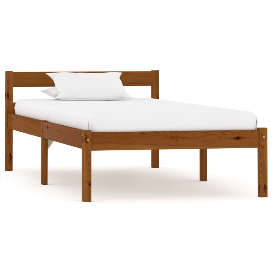 vidaXL Bedframe massief grenenhout honingbruin 90x200 cm afbeelding 1