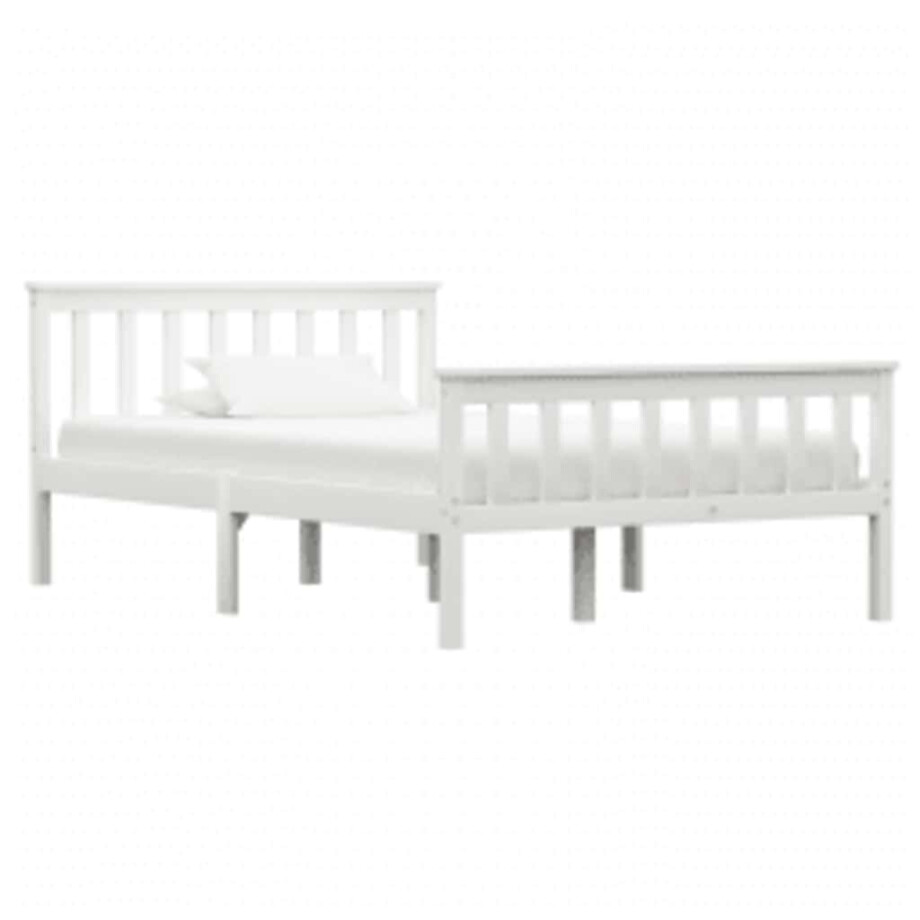 vidaXL Bedframe massief grenenhout wit 120x200 cm afbeelding 1