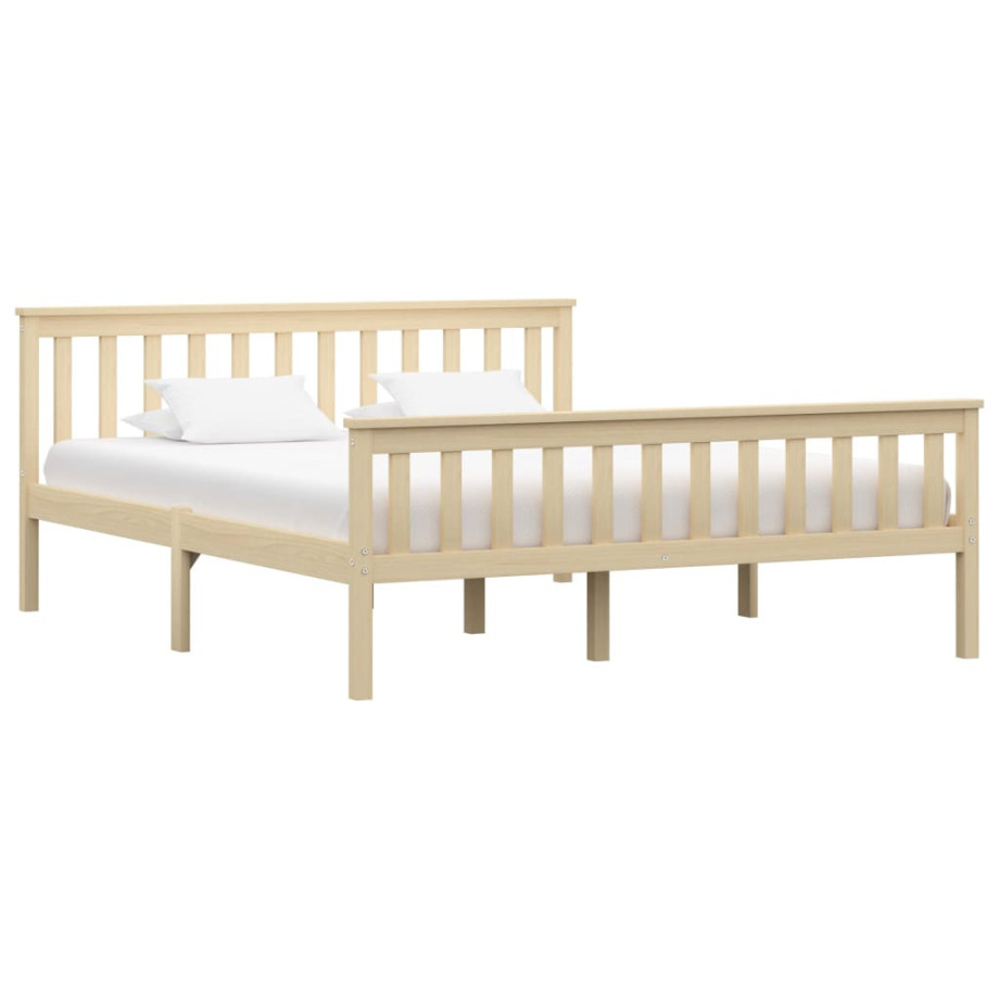 vidaXL Bedframe massief grenenhout naturel 160x200 cm afbeelding 1