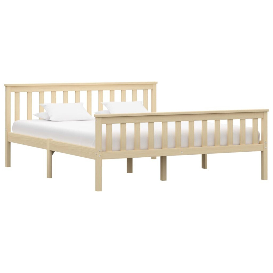 vidaXL Bedframe massief grenenhout naturel 160x200 cm vidaXL Bedframe massief grenenhout naturel 160x200 cm afbeelding 1