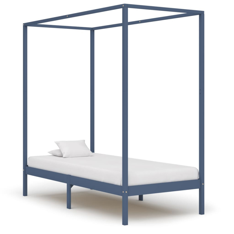 vidaXL Hemelbedframe massief grenenhout grijs 90x200 cm afbeelding 1