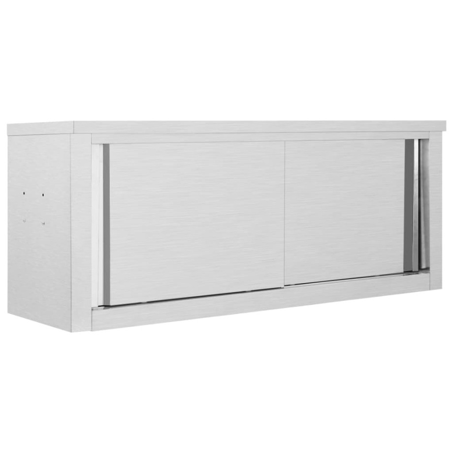 vidaXL Keukenwandkast met schuifdeuren 120x40x50 cm roestvrij staal afbeelding 1